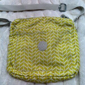 Kipling Sebastian Crossbody Bag - Lightweight Crinkle Nylon - Chartreuse